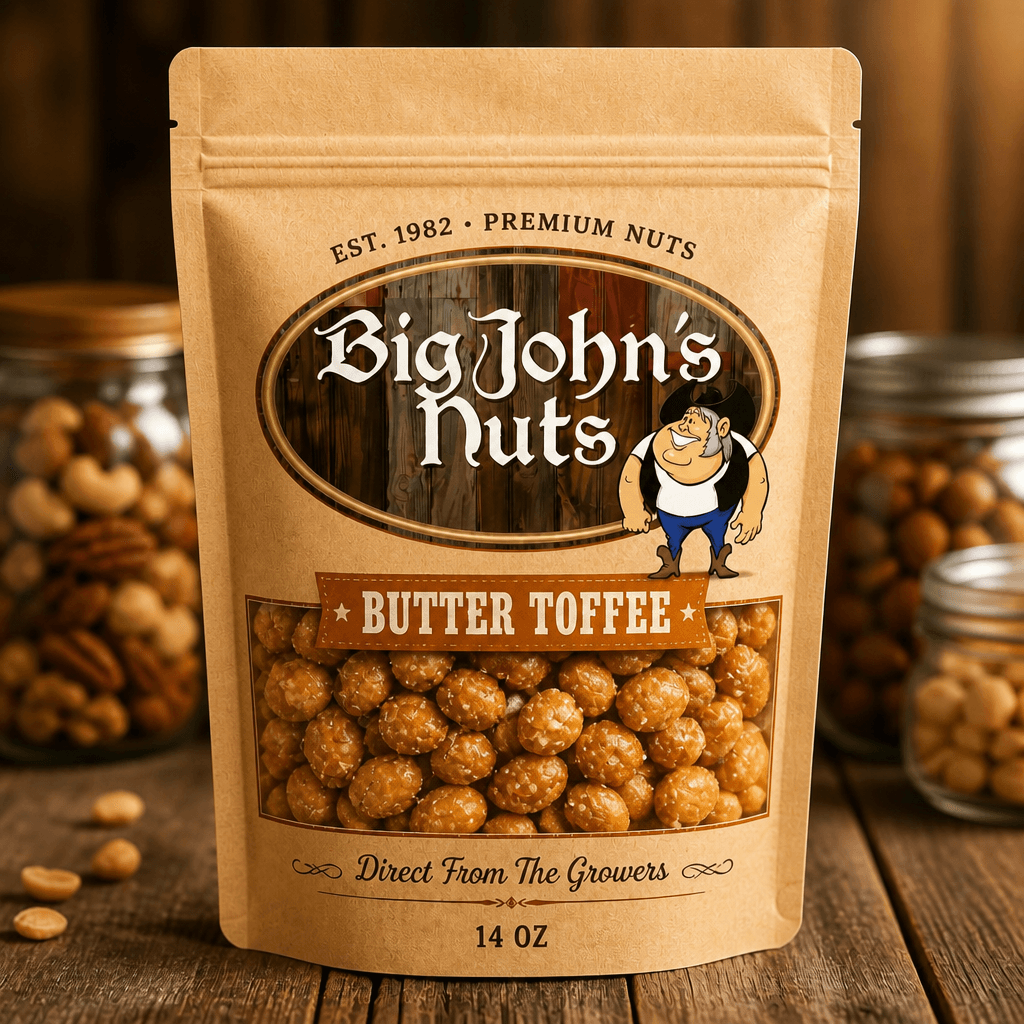 Big John's Butter Toffee Gourmet Peanuts — retail bag front