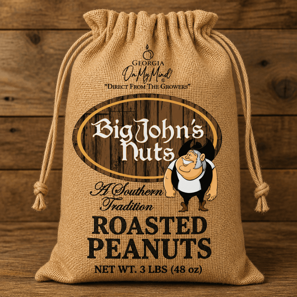 Big John's Roasted Peanuts 3 lb Burlap Bag — retail