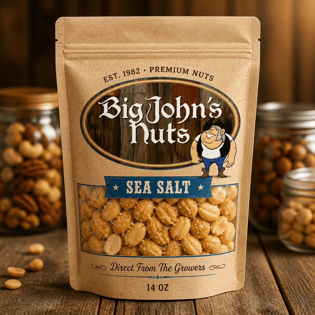 Big John's Sea Salt Gourmet Peanuts — retail bag front